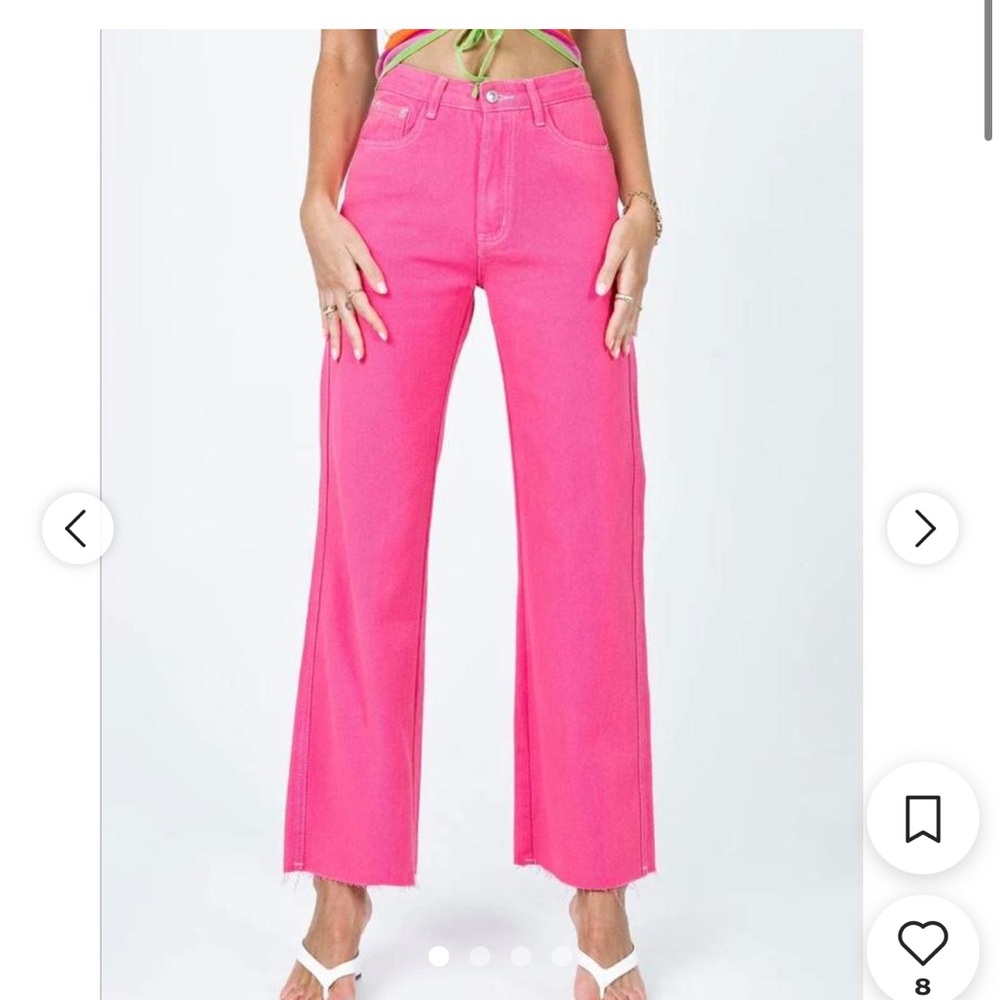 princes polly Vibrant Pink Wide-Leg Jeans
